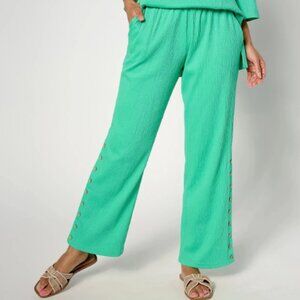 Belle Kim Gravel Pckblle Buttoned Up Rlxd Pant-Florida Keys-Petite Large-A644467
